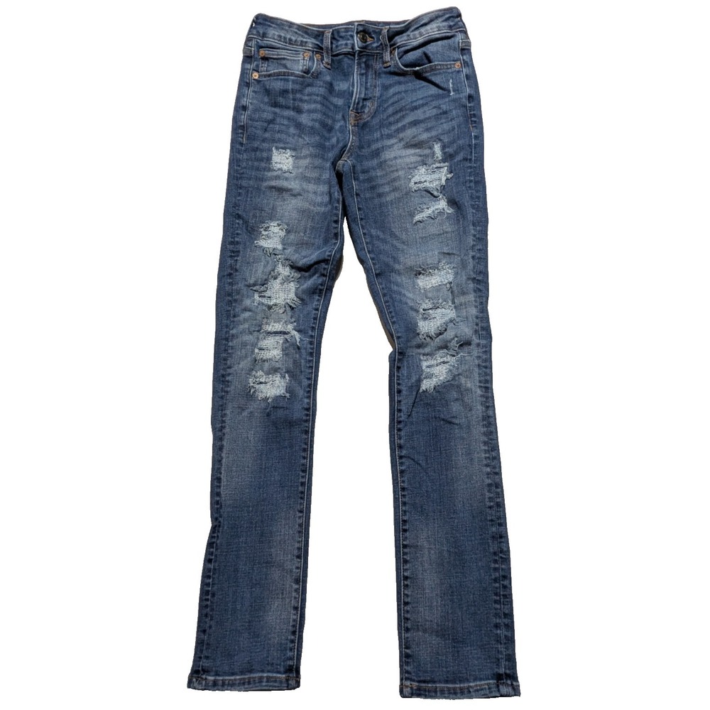 Aeropostale Rip-And-Repair Men 28x32 Stretch Denim Skinny Jeans